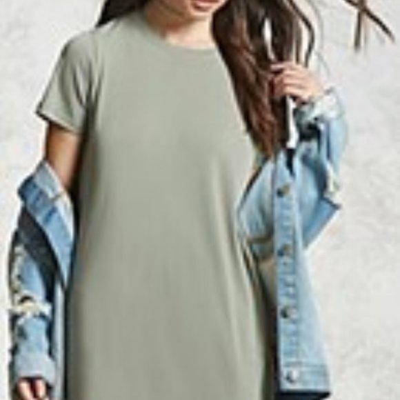 Forever 21 Green T-Shirt Dress NWOT - Picture 2 of 2